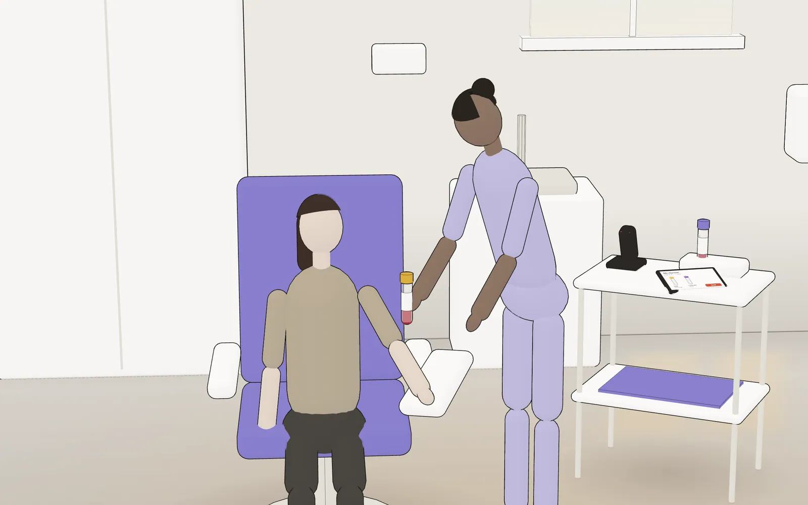 The lab in cross-section: blood draw